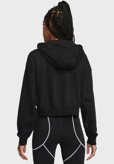 Womens Club Fleece Oversized Crop Graphic Hoodie