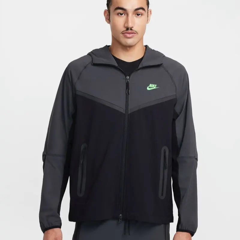 Mens Tech Woven Full Zip Hooded Jacket