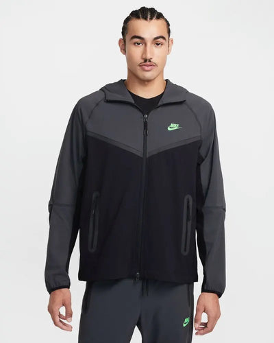 Mens Tech Woven Full Zip Hooded Jacket