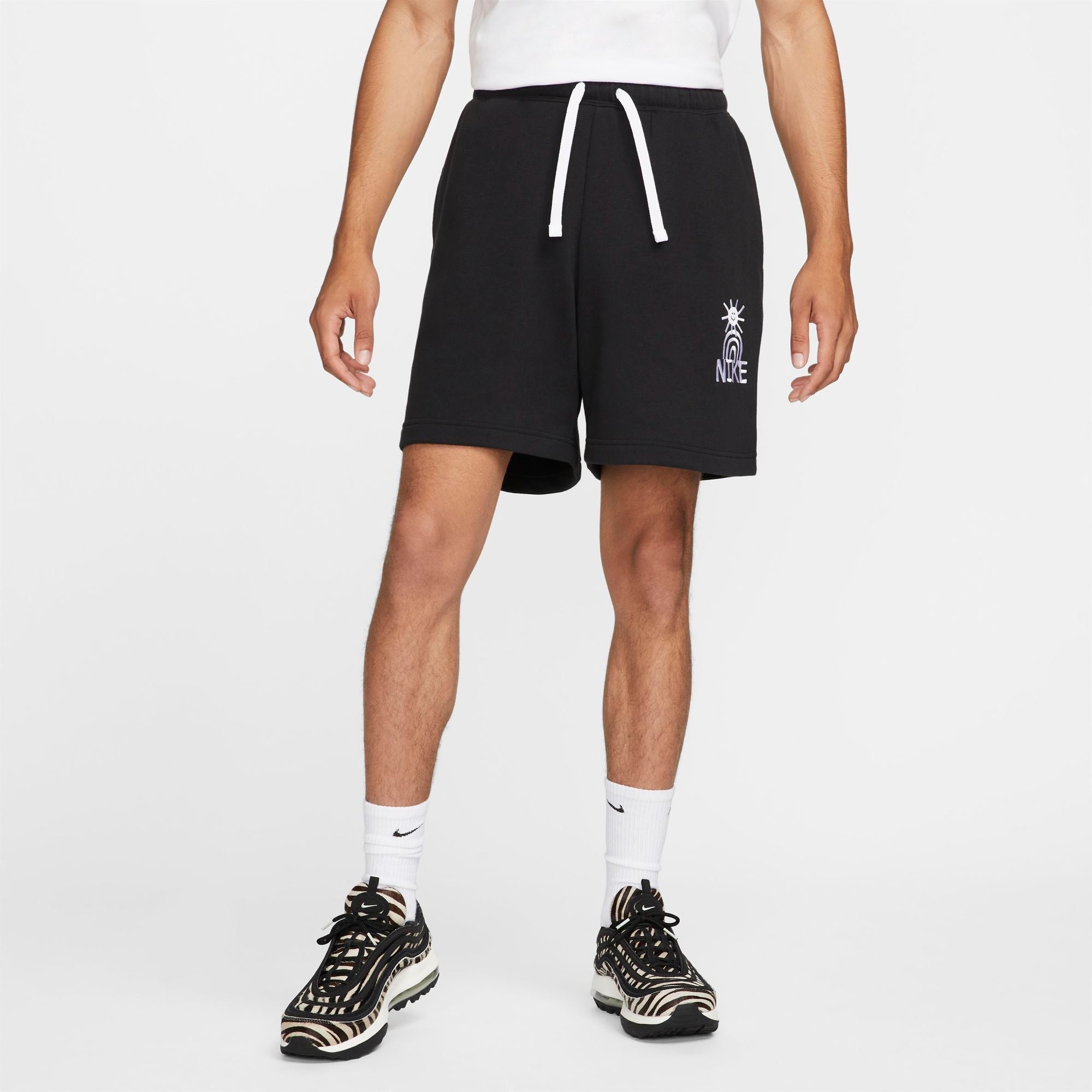 Mens Sportswear Logo Brushed Fleece Short