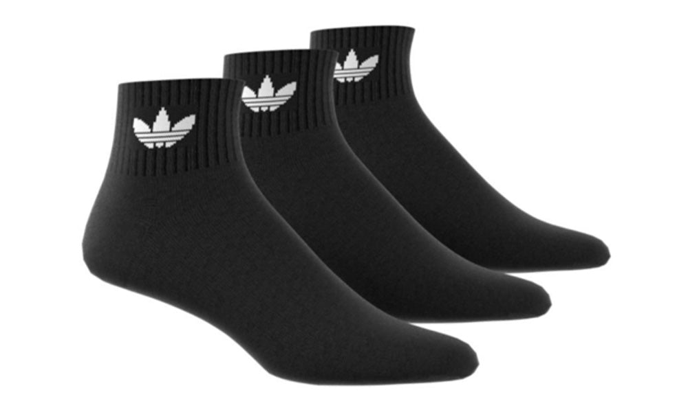 MID-CUT SOCKS 3 PACK BLACK