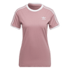 Womens 3  Stripe Short Sleeve T-Shirt