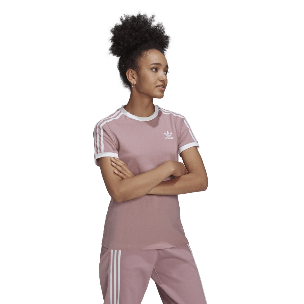 Womens 3  Stripe Short Sleeve T-Shirt