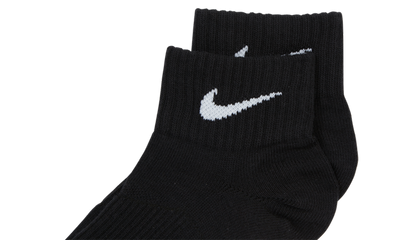 EVERYDAY LIGHTWEIGHT ANKLE SOCKS - 3 PACK BLACK