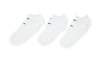 EVERYDAY LIGHTWEIGHT NO SHOW SOCKS - 3 PACK WHITE